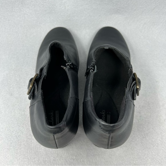 Clarks PROMISE MAY Womens Bootie Shoe Sz 9.5 M Black Leather Side Zipper. - Picture 9 of 12